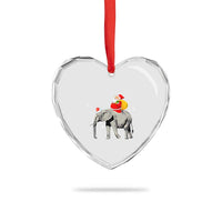 Xmas Santa Riding Elephant Heart Crystal Glass Ornament Xmas Tree Light Funny Festive - Wonder Print Shop