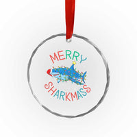 Xmas Shark Crystal Glass Ornament Funny Merry Sharkmas Xmas Gift TS12