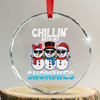 Xmas Snowman Crystal Glass Ornament Chillin With My Snowmies Christmas Snowman TS12