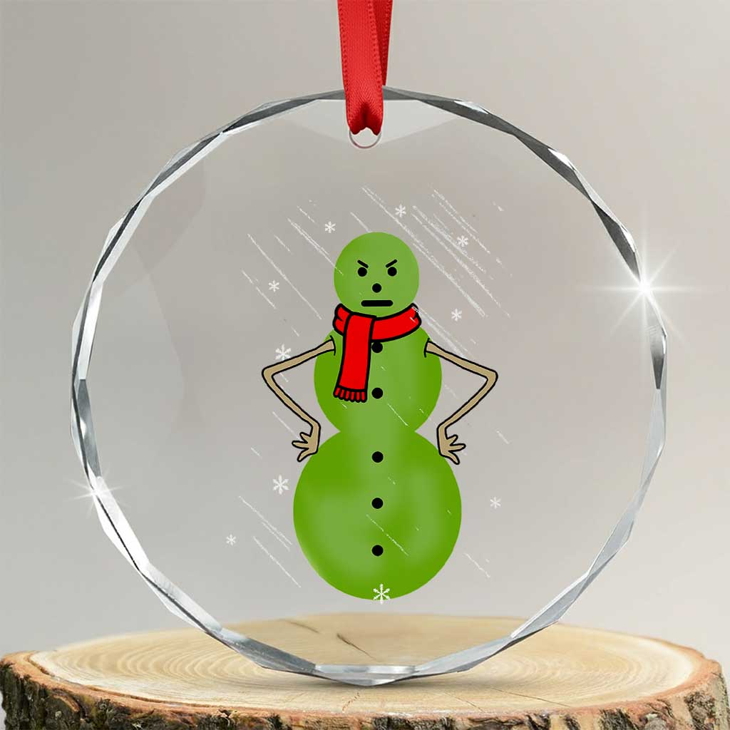 Xmas Snowman Crystal Glass Ornament Funny Angry Snowmen TS12