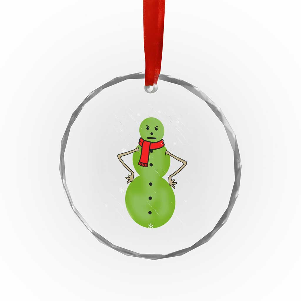 Xmas Snowman Crystal Glass Ornament Funny Angry Snowmen TS12