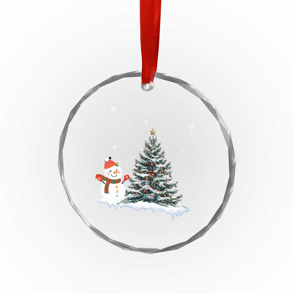 Xmas Snowman Crystal Glass Ornament Funny Snowmen With Christmas Tree TS12