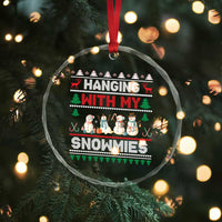 Xmas Snowman Crystal Glass Ornament Hanging With My Snowmies Merry Xmas TS12