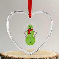 Xmas Snowman Heart Crystal Glass Ornament Funny Angry Snowmen - Wonder Print Shop
