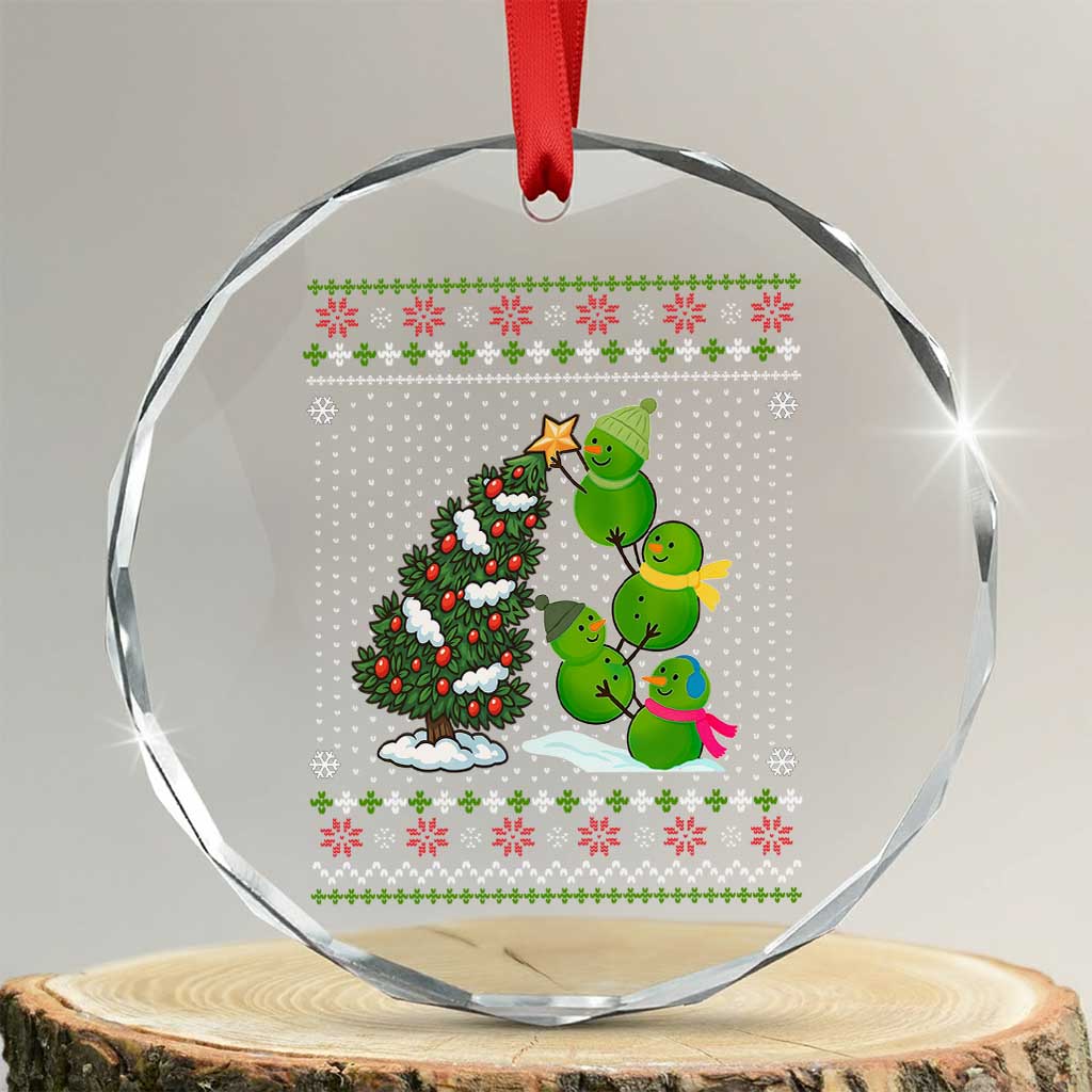 Xmas Snowman Squad Crystal Glass Ornament Funny Holiday Snowmen With Xmas Tree TS12