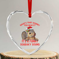 Xmas Squirrel Heart Crystal Glass Ornament It's A Funny Squeaky Sound Xmas Things - Wonder Print Shop