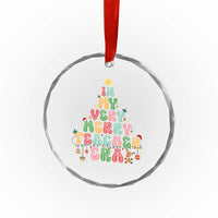 Xmas Teacher Crystal Glass Ornament In My Very Merry Teacher Era Tree TS10