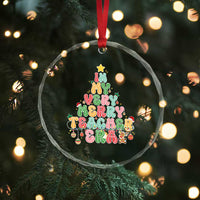 Xmas Teacher Crystal Glass Ornament In My Very Merry Teacher Era Tree TS10