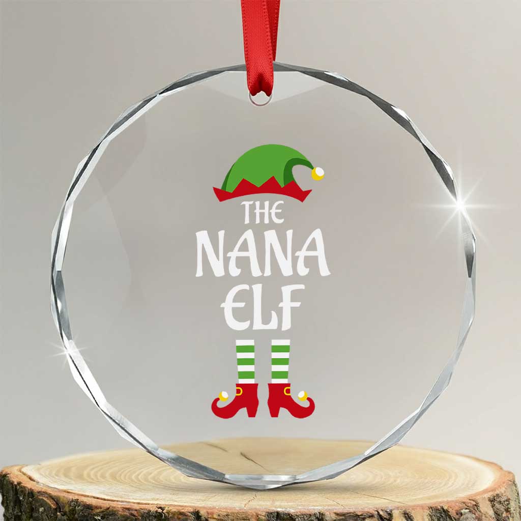 Xmas The Nana Elf Crystal Glass Ornament Funny Grandma Xmas Family Matching TS02