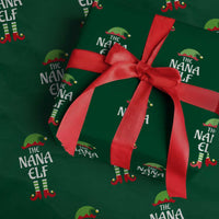 Xmas The Nana Elf Wrapping Paper Roll Funny Grandma Xmas Family Matching