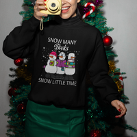 Christmas Sweatshirt Snow Many Books Snow Little Time Winter Bookworm - Wonder Print Shop