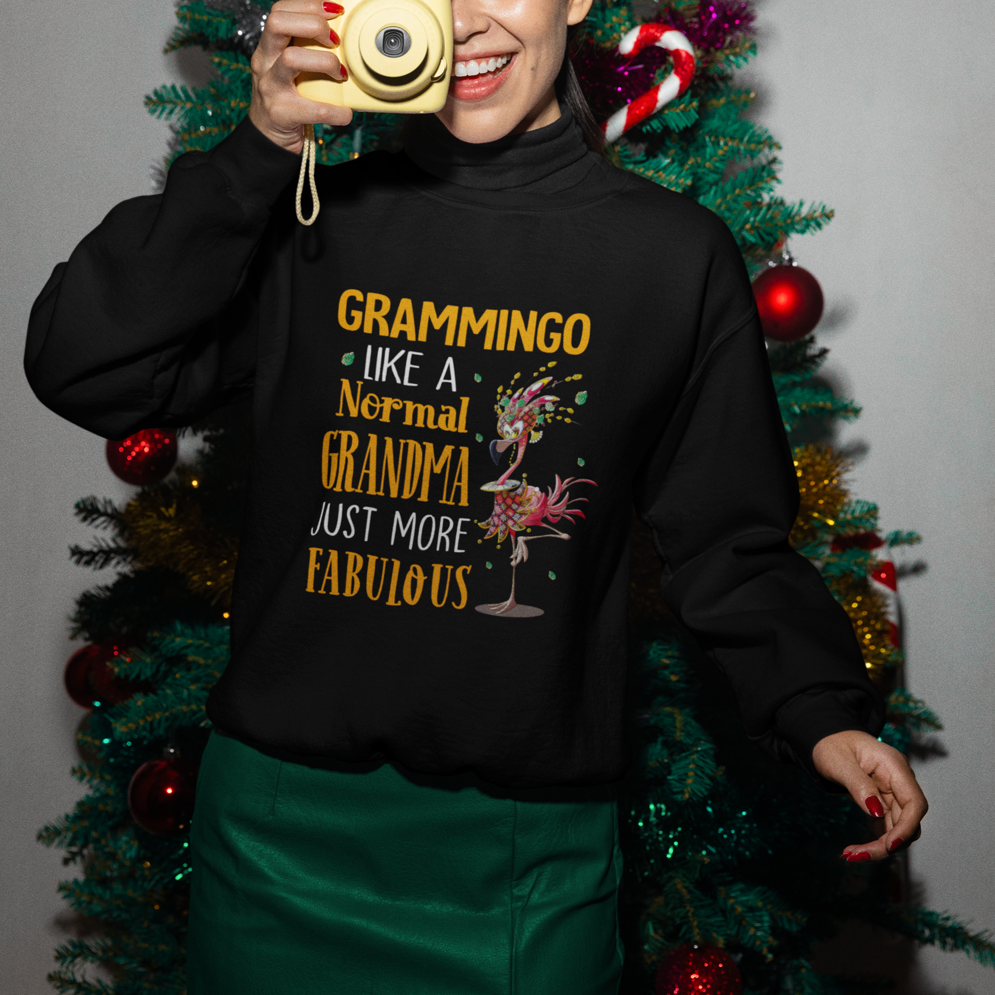 Grammingo Like A Normal Grandma Just More Fabulous Flamingo Sweatshirt - Wonder Print Shop