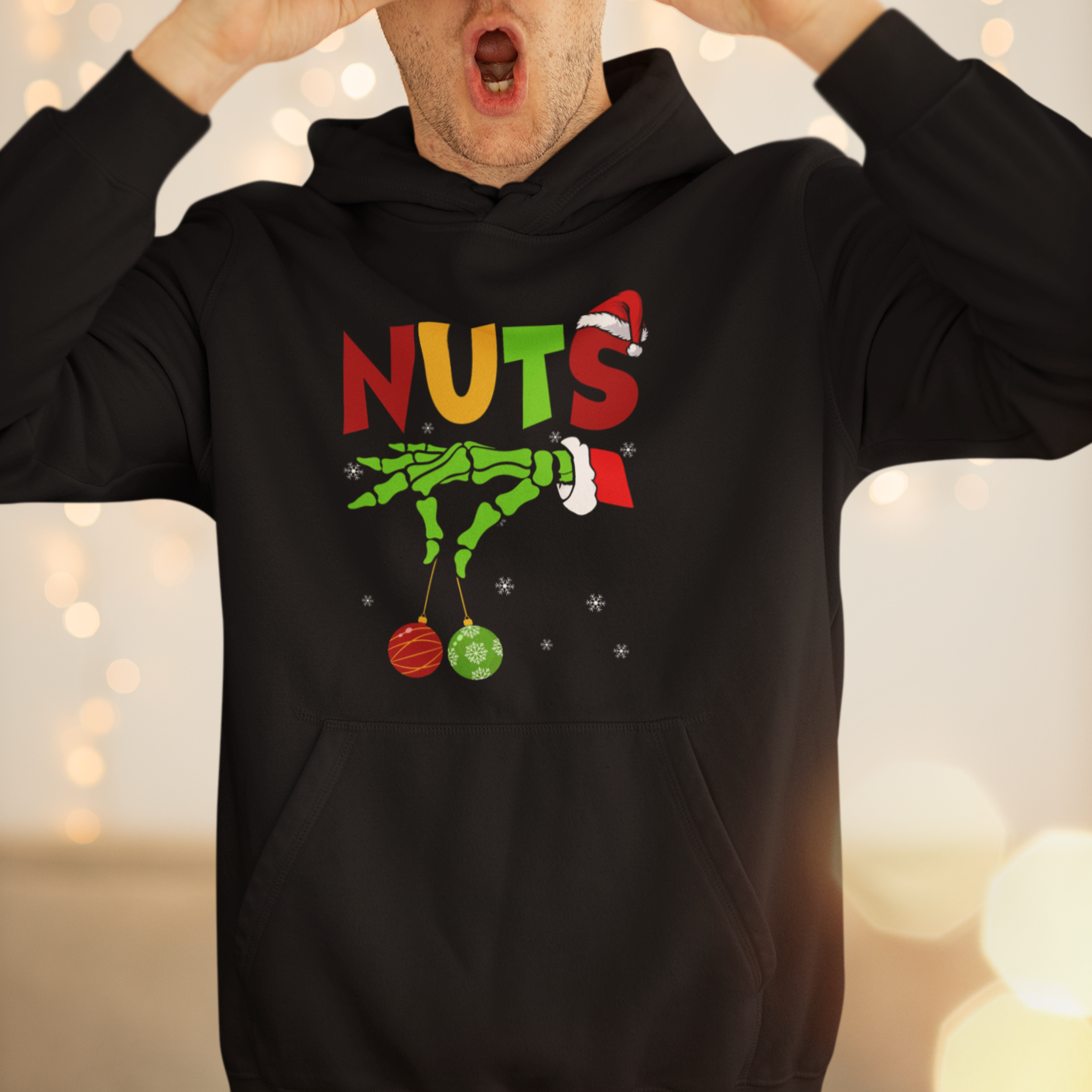 Christmas Couples Hoodie Chestnuts Xmas Matching Family Funny Nuts Skeleton - Wonder Print Shop