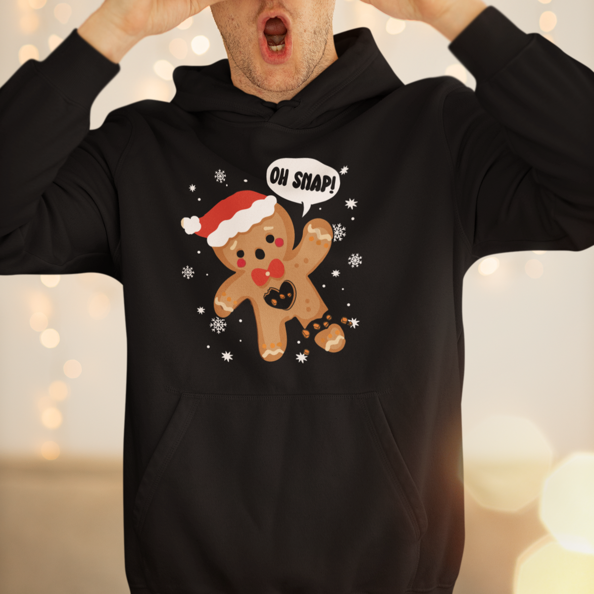 Op Snap Gingerbread Broken Heart Single Christmas Hoodie - Wonder Print Shop