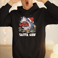 Santa Jaws Shark Christmas At The Beach Hoodie - Wonder Print Shop
