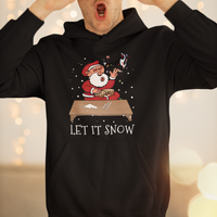 Christmas Hoodie Cocaine Let It Snow Ugly Santa Snorting - Wonder Print Shop