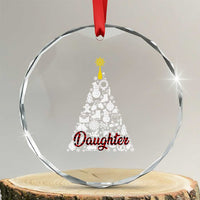 Xmas Tree Crystal Glass Ornament Red Plaid Daughter TS02