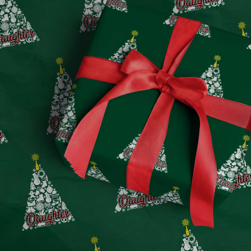Xmas Tree Wrapping Paper Roll Red Plaid Daughter