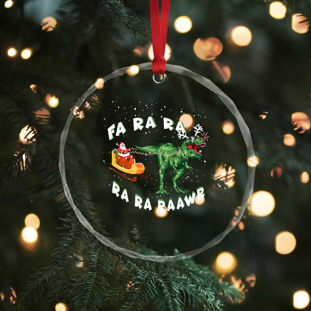 Xmas Tree Rex Fa Ra Rawr Dinosaur Crystal Glass Ornament TS09