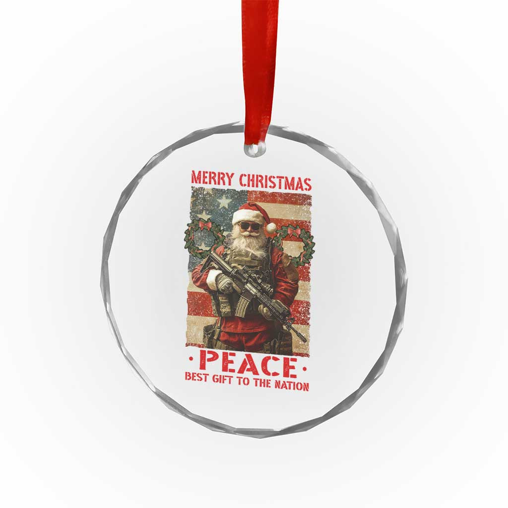 Xmas Veteran Crystal Glass Ornament Peace Best Gift To The Nation Santa Army TS09