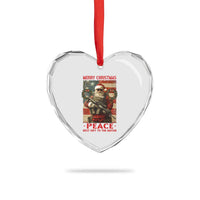 Xmas Veteran Heart Crystal Glass Ornament Peace Best Gift To The Nation Santa Army - Wonder Print Shop