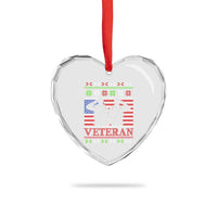 Xmas Veteran Heart Crystal Glass Ornament Soldier America Flag Patriotic - Wonder Print Shop