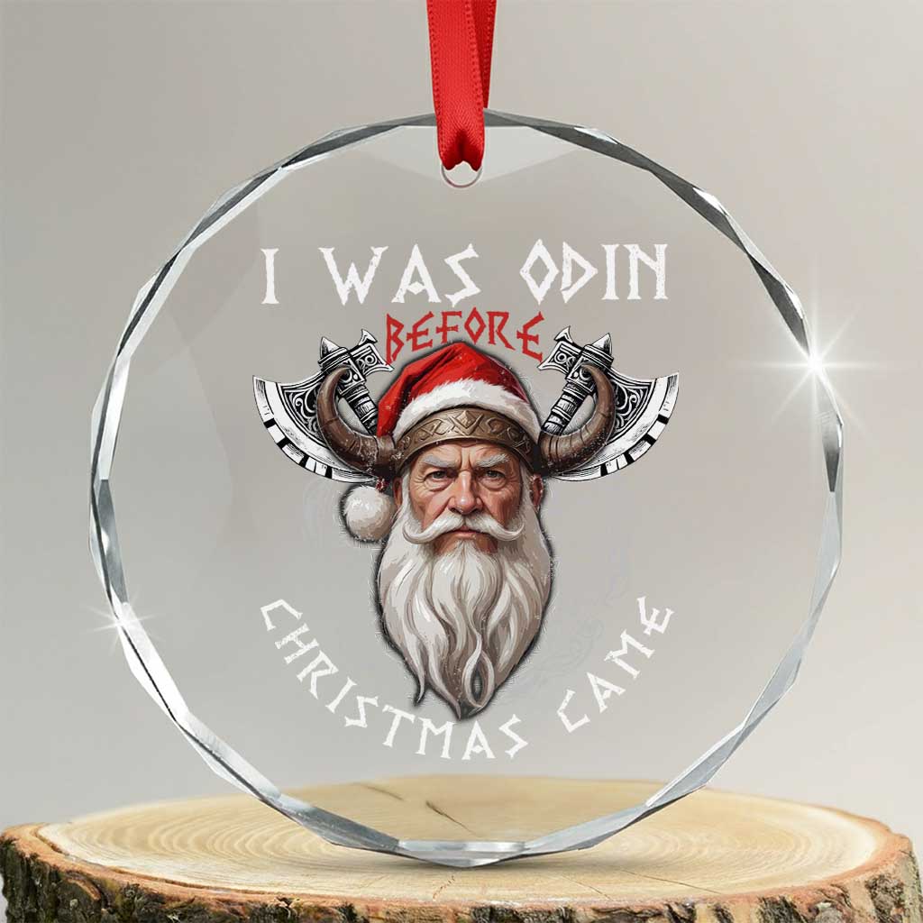 Xmas Viking Crystal Glass Ornament I Was Odin Before Christmas Came Santa Viking Warriors TS11