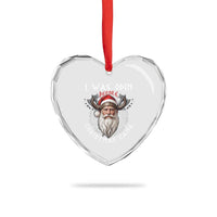 Xmas Viking Heart Crystal Glass Ornament I Was Odin Before Christmas Came Santa Viking Warriors - Wonder Print Shop