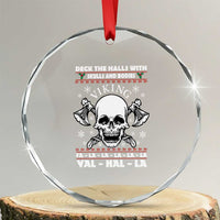 Xmas Viking Valhalla Crystal Glass Ornament Deck The Halls With Skulls And Bodies TS09