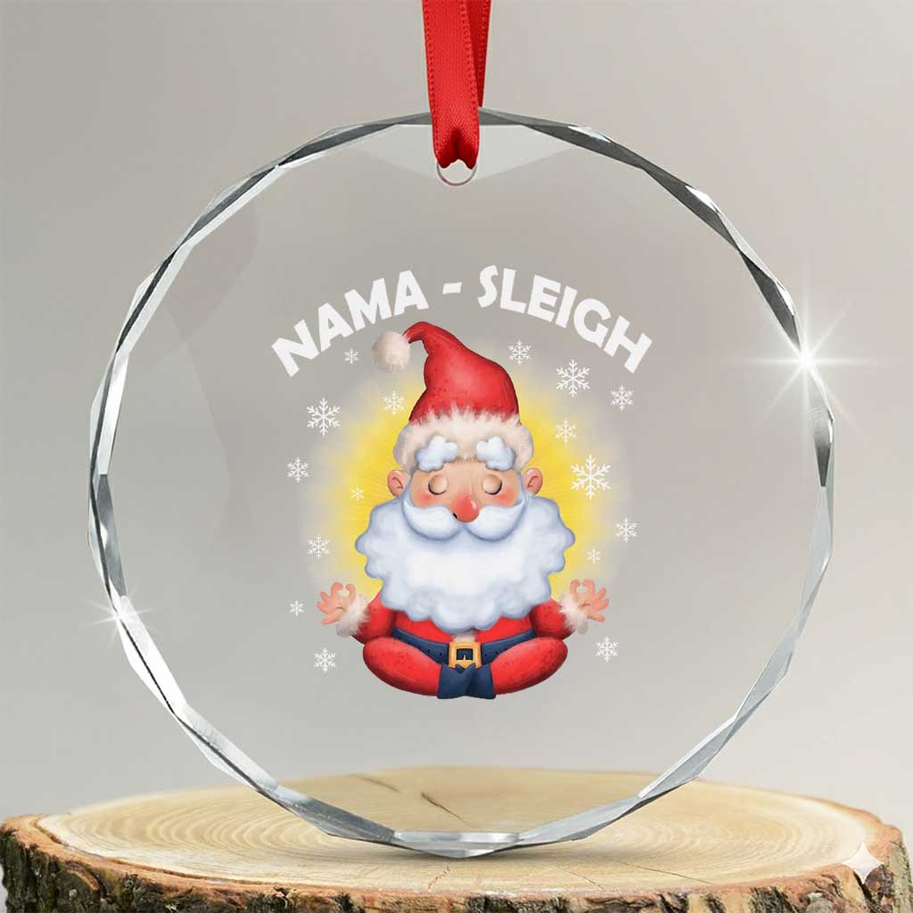 Xmas Yoga Crystal Glass Ornament Nama Sleigh Cute Santa TS09