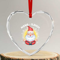 Xmas Yoga Heart Crystal Glass Ornament Nama Sleigh Cute Santa - Wonder Print Shop
