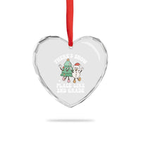 XmasTeacher Heart Crystal Glass Ornament There’s Snow Place Like 2nd Grade Merry Xmas Retro Groovy - Wonder Print Shop