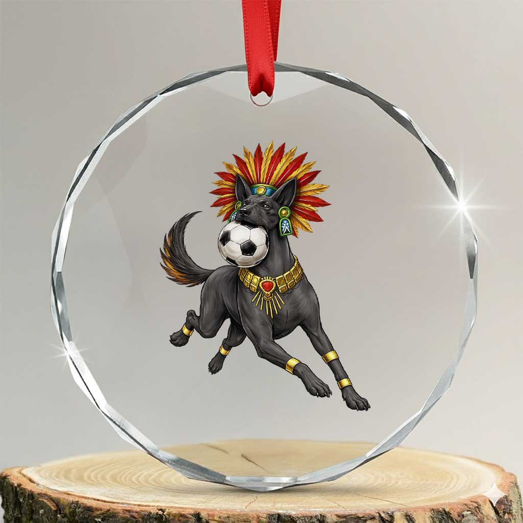Xolo Dog Soccer Aztec Mexican Fan Gift Crystal Glass Ornament