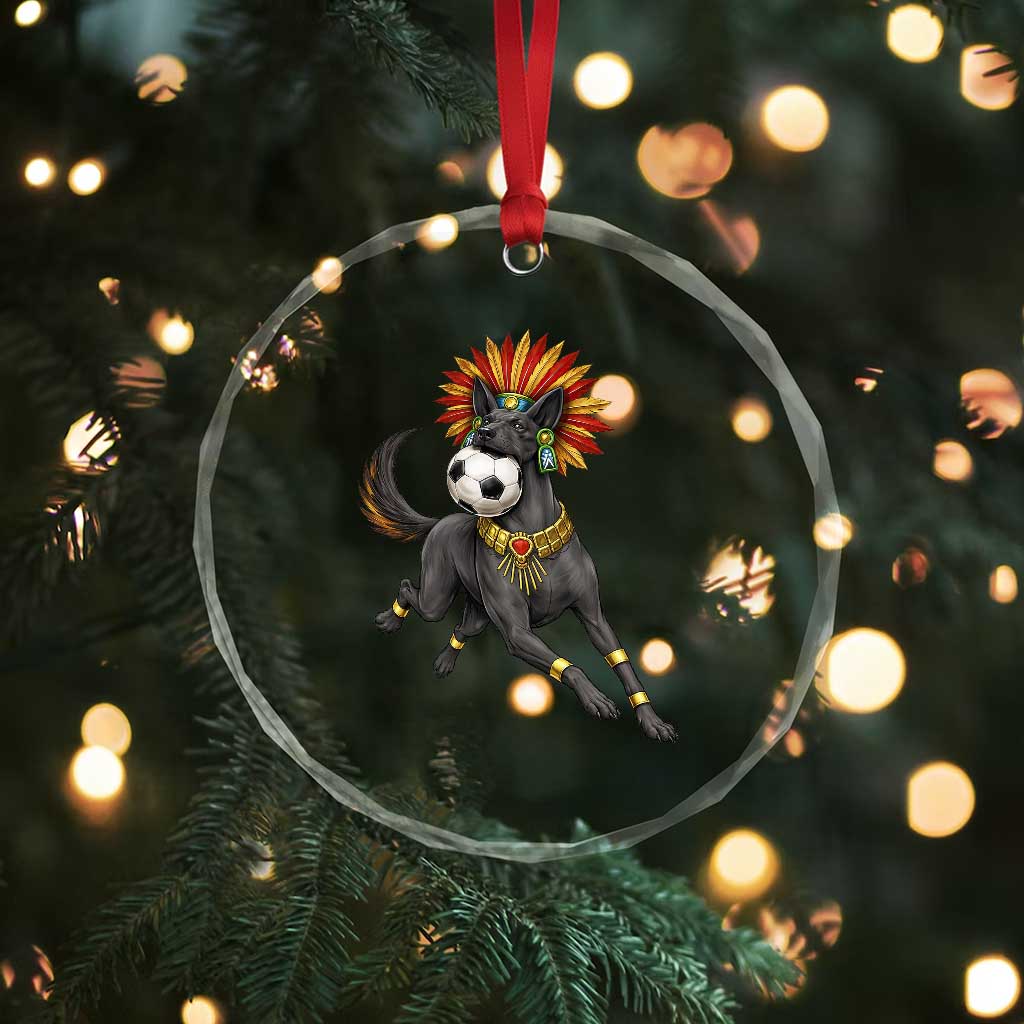 Xolo Dog Soccer Aztec Mexican Fan Gift Crystal Glass Ornament