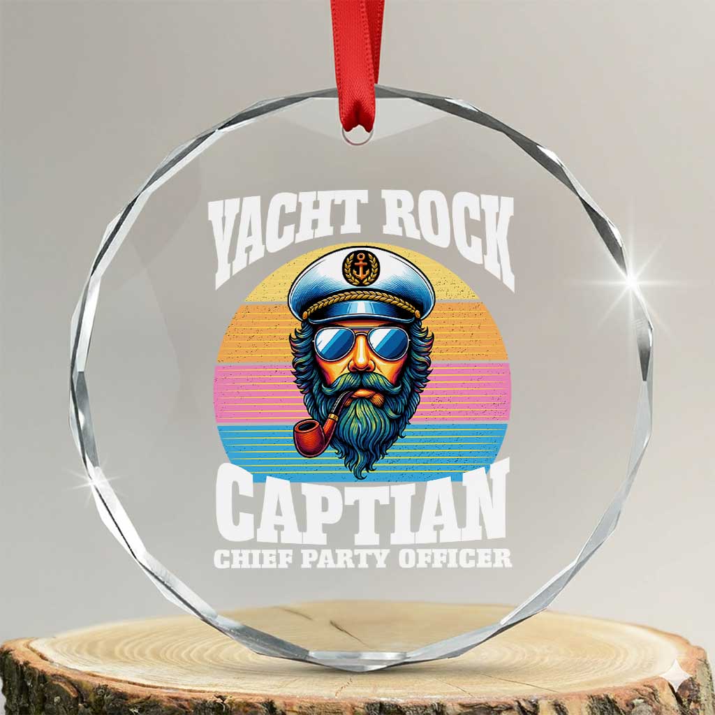 Yacht Rock Captain Crystal Glass Ornament Funny Boating Party Music - Wonder Print Shop