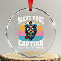 Yacht Rock Captain Crystal Glass Ornament Funny Boating Party Music - Wonder Print Shop