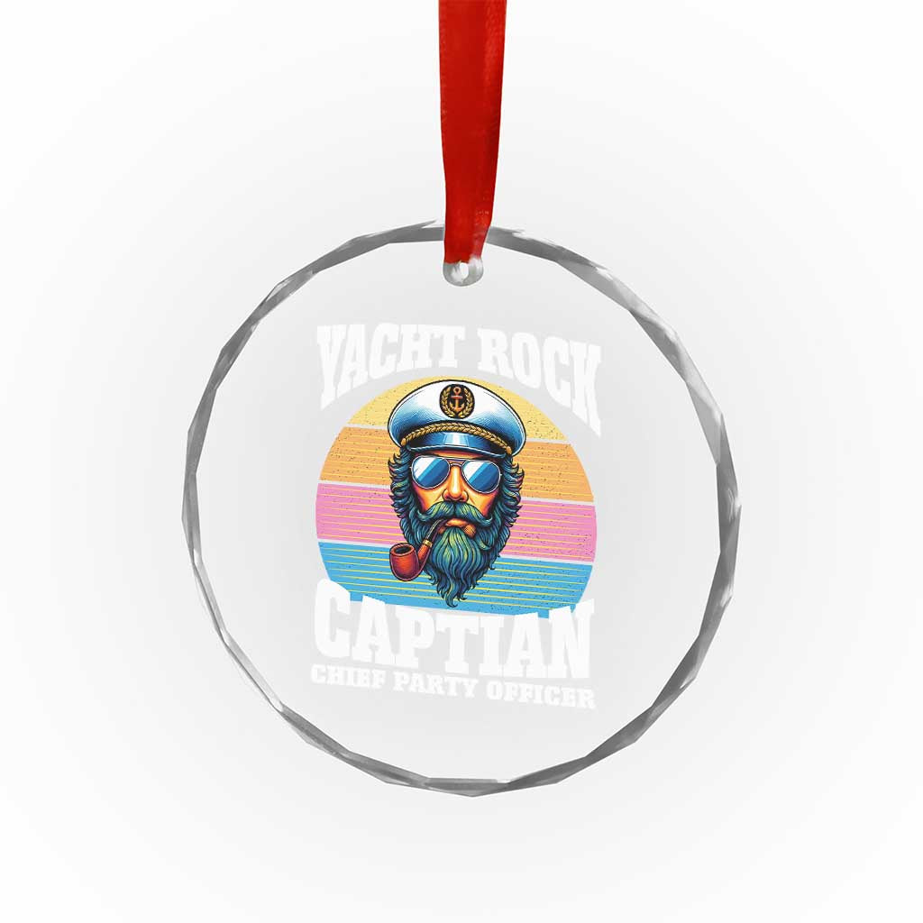Yacht Rock Captain Crystal Glass Ornament Funny Boating Party Music - Wonder Print Shop