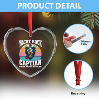 Yacht Rock Captain Heart Crystal Glass Ornament Funny Boating Party Music - Wonder Print Shop