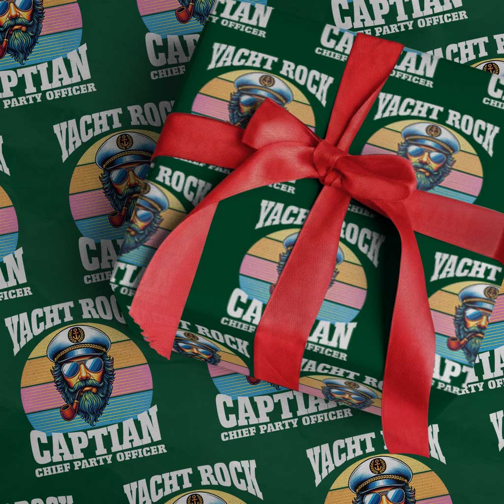 Yacht Rock Captain Wrapping Paper Roll Funny Boating Party Music - Wonder Print Shop