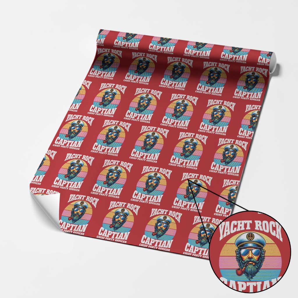 Yacht Rock Captain Wrapping Paper Roll Funny Boating Party Music - Wonder Print Shop