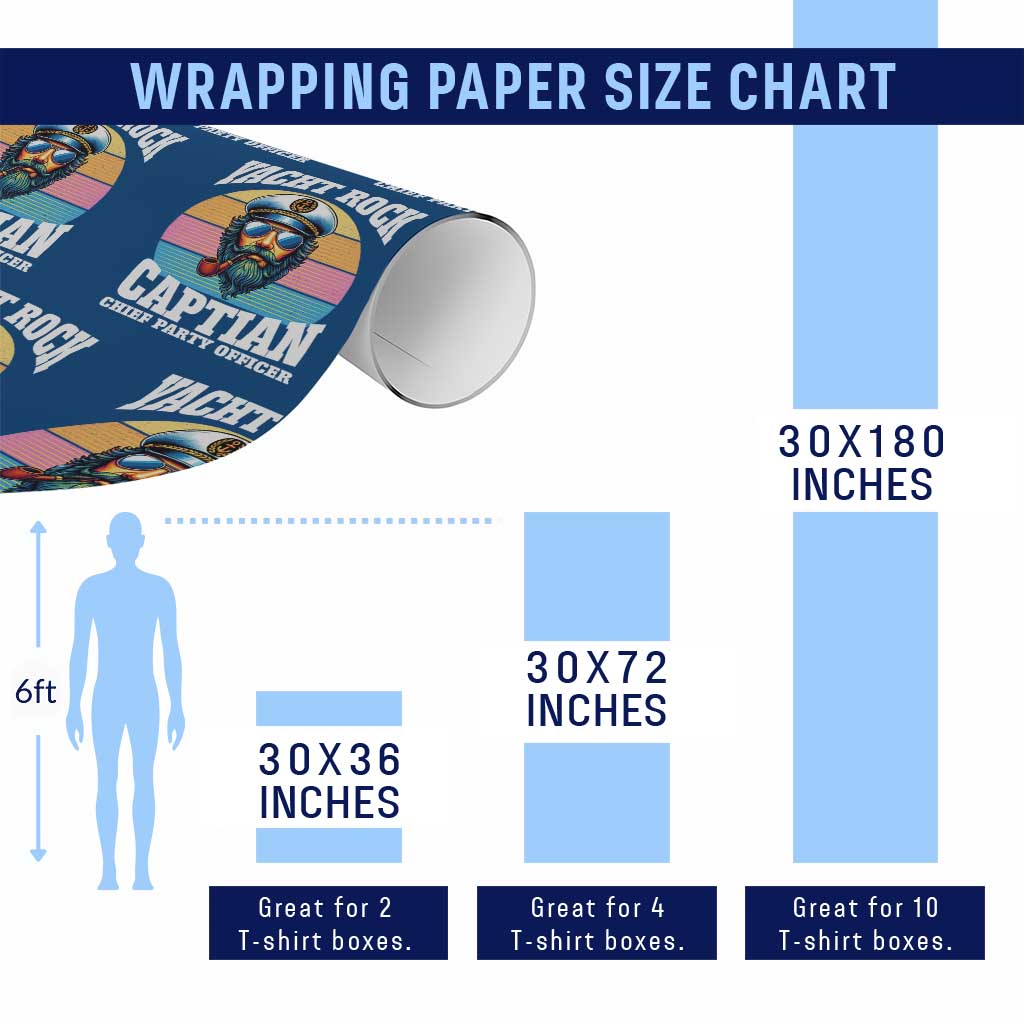 Yacht Rock Captain Wrapping Paper Roll Funny Boating Party Music - Wonder Print Shop