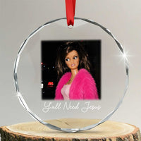 Y'all Need Jesus Funny Girls Meme Saying Christian Humor Crystal Glass Ornament