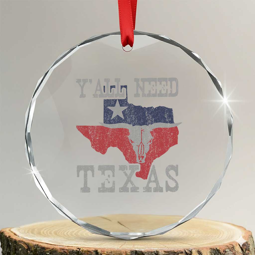Yall Need Texas Crystal Glass Ornament State Map Vintage - Wonder Print Shop