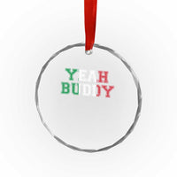 Yeah Buddy Italian Flag Crystal Glass Ornament Vintage Retro - Wonder Print Shop