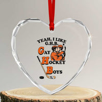 Yeah I Like GHB Gay Hockey Boys Heart Crystal Glass Ornament LGBTQ Pride Hockey Fan - Wonder Print Shop