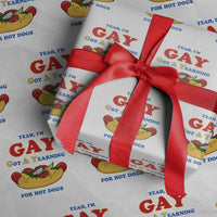Yeah I’m GAY Got A Yearning For Hot Dogs Wrapping Paper Roll Funny Foodie Humor Retro Graphic