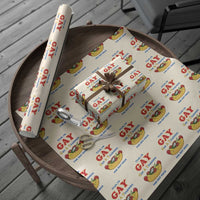 Yeah I’m GAY Got A Yearning For Hot Dogs Wrapping Paper Roll Funny Foodie Humor Retro Graphic