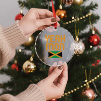 Yeah Mon Jamaican Pride Crystal Glass Ornament Jamaican Vacation Jamaica Reggae Roots - Wonder Print Shop