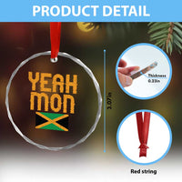 Yeah Mon Jamaican Pride Crystal Glass Ornament Jamaican Vacation Jamaica Reggae Roots - Wonder Print Shop