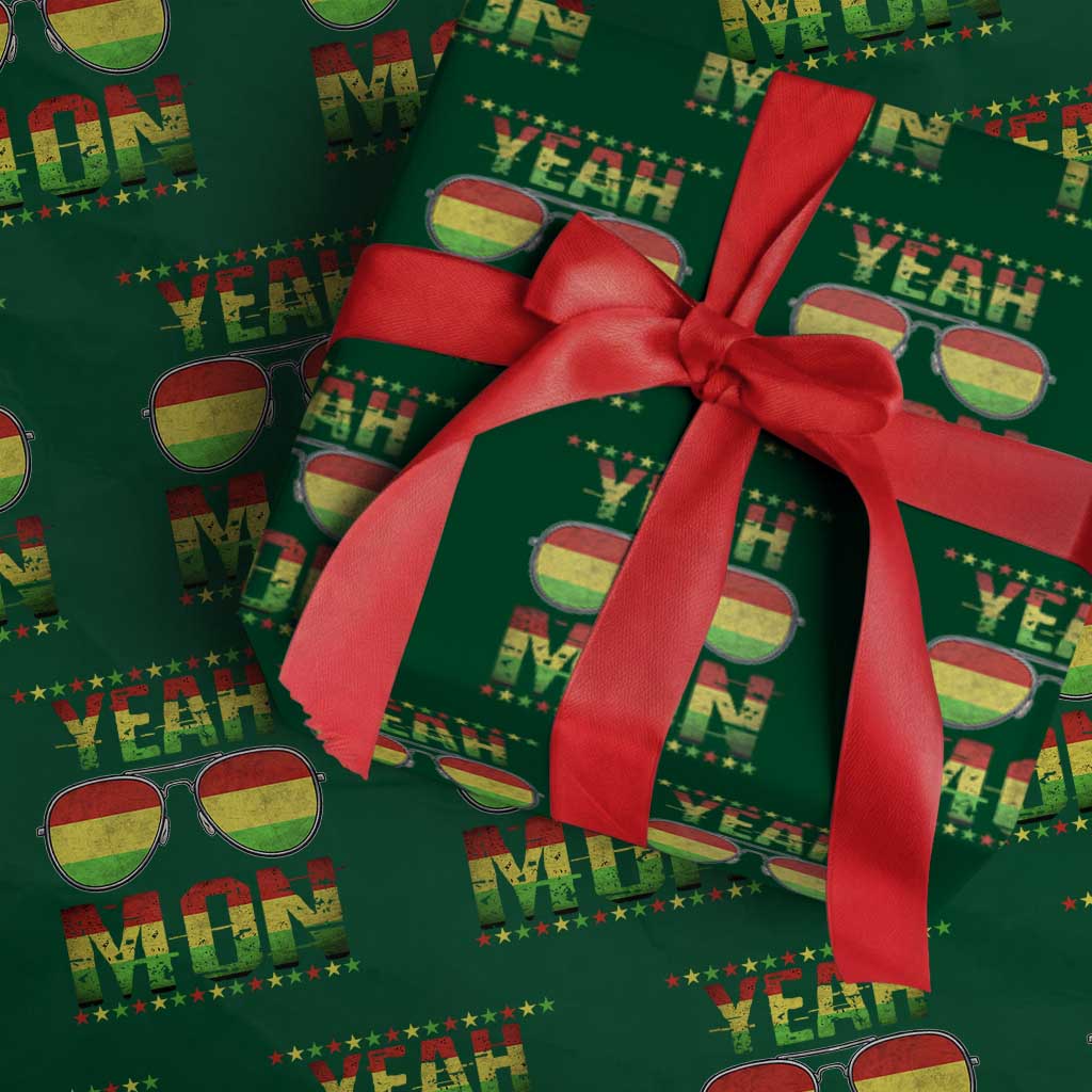 Yeah Mon Jamaican Pride Wrapping Paper Roll Jamaican Vacation Jamaica Reggae Sunglasses - Wonder Print Shop